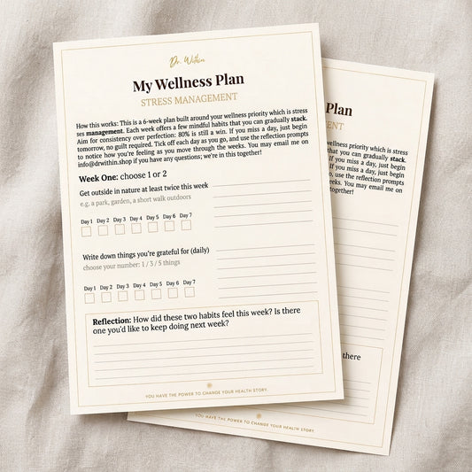6 Week Stress Management Plan  [everything in just 2 pages, no overwhelm]